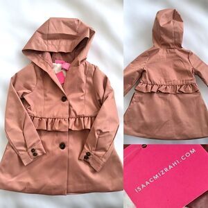 Isaac Mizrahi Toddler Trench Coat jacket Hooded Size XS (4)